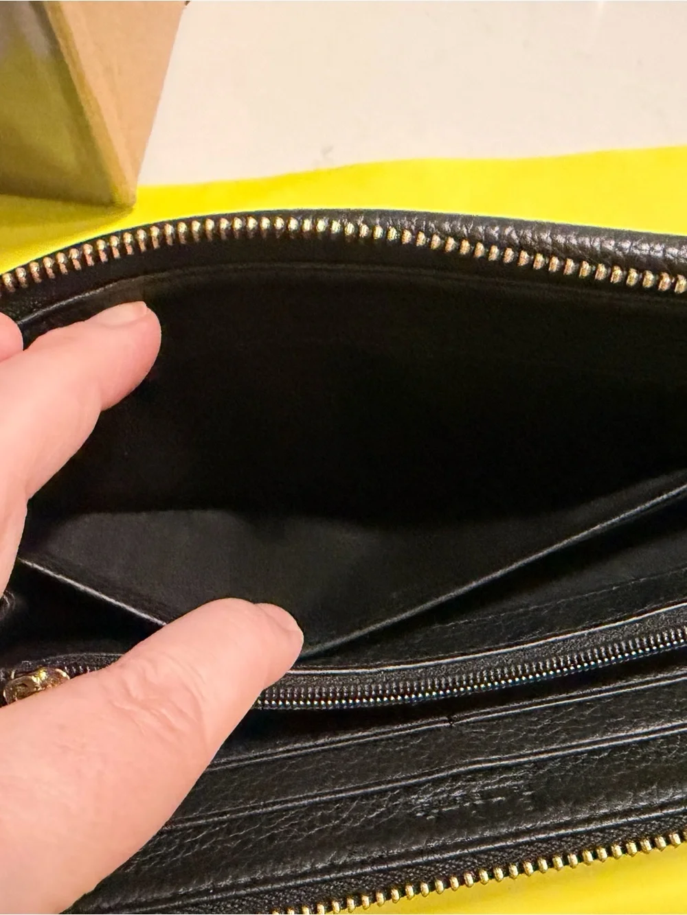 Furla Black Pebbled Leather Wallet with Gold Logo